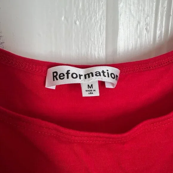 Reformation Rou Knit Dress in Sundried Tomato size Medium New without Tags - Picture 3 of 3